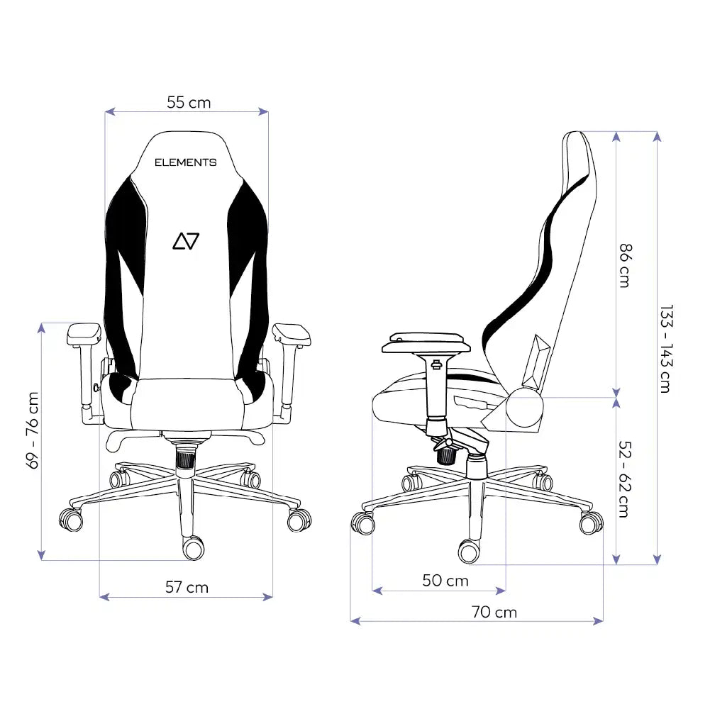 Cadeira Gamer Elements Lunari Titan XL