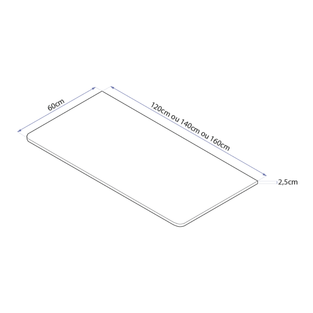 Tampo Mesa Reto em MDF - Elements