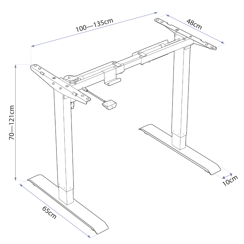 Mesa com Regulagem de Altura Elétrica Elements Misch (Estrutura)