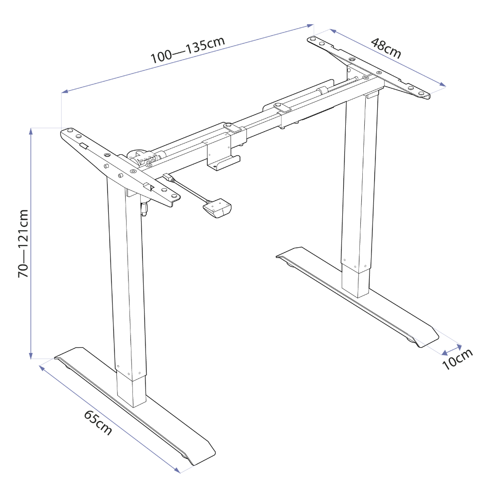 Mesa com Regulagem de Altura Elétrica Elements Misch (Estrutura) - Elements