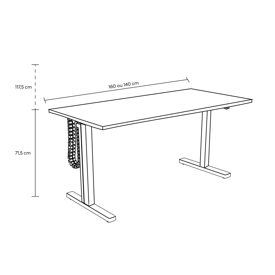 Mesa Com Regulagem De Altura Elétrica Elements Henry - Elements