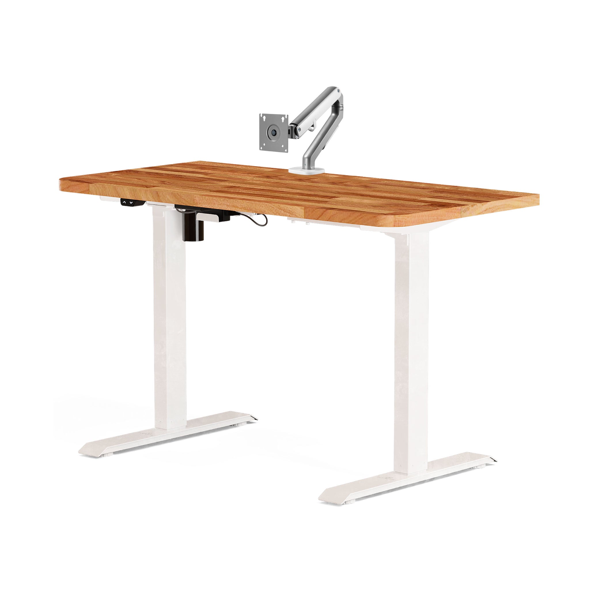 Mesa com Regulagem de Altura Elétrica Misch + Tampo 140cm + Braço Articulado Axion