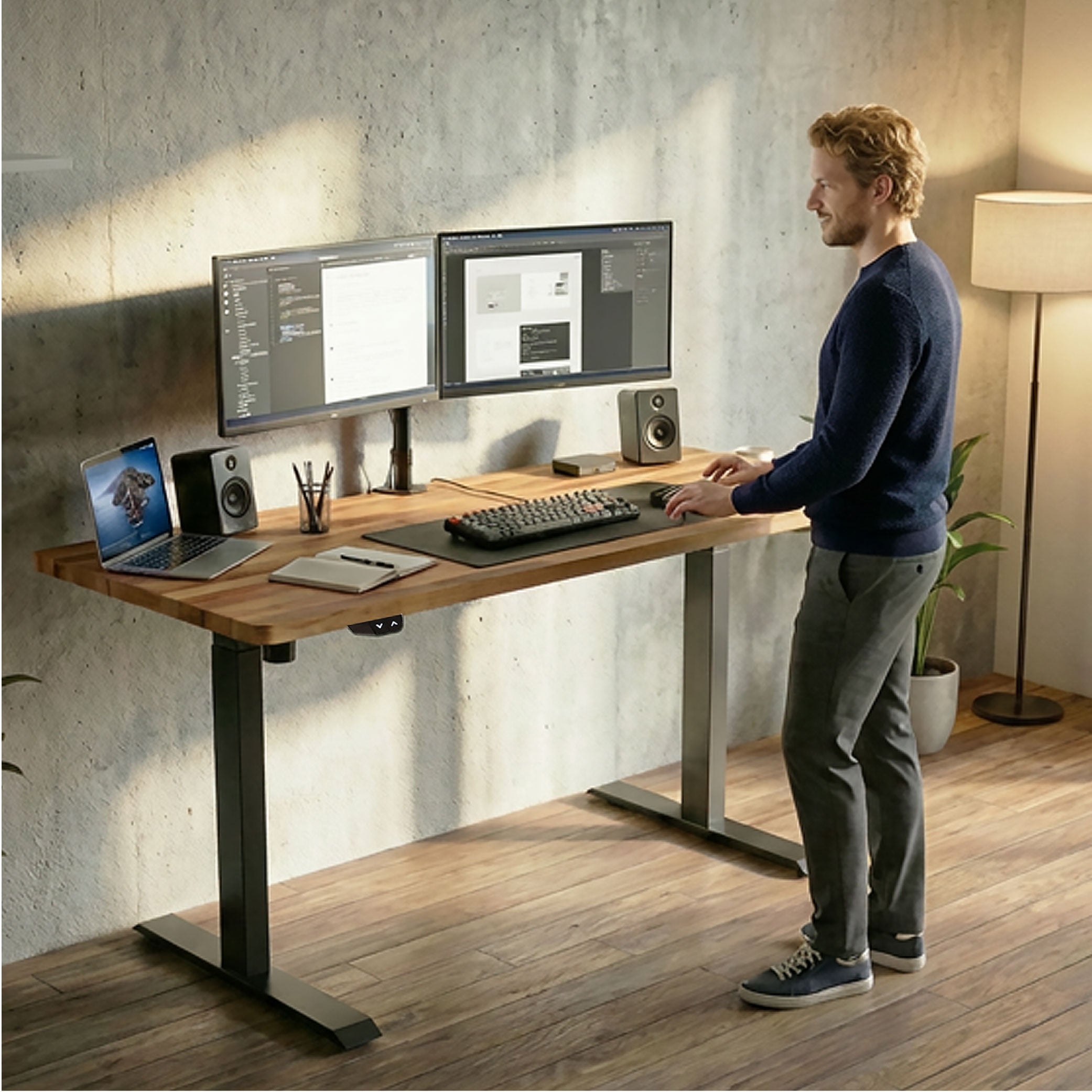 Mesa com Regulagem de Altura Elétrica Misch + Tampo 140cm