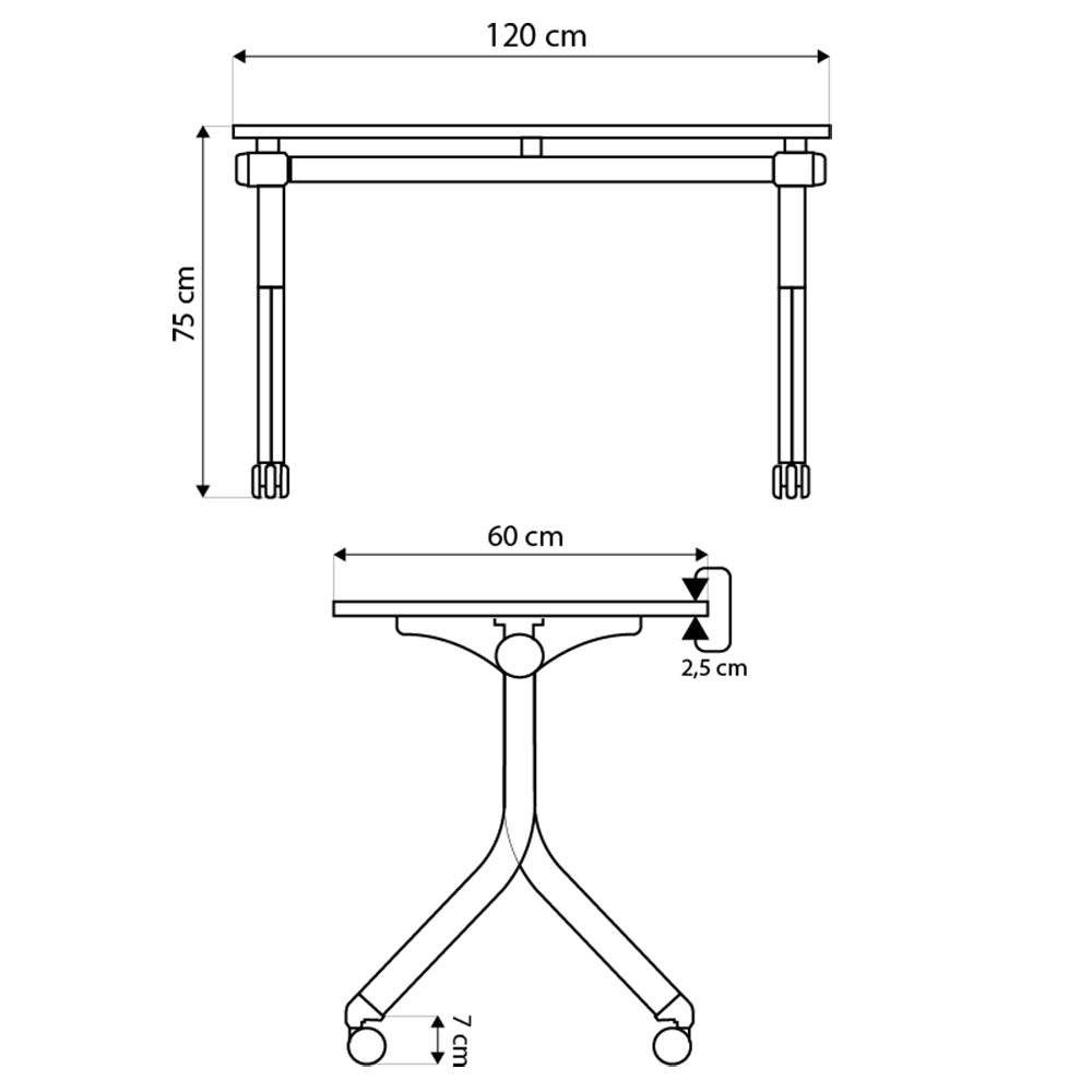 Mesa Rebatível com Rodinhas Elements Mino