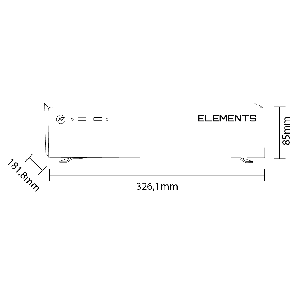 Computador Elements Eisen Slim i7 10ª 16GB DDR4 256GB + Linux Ubuntu - Elements