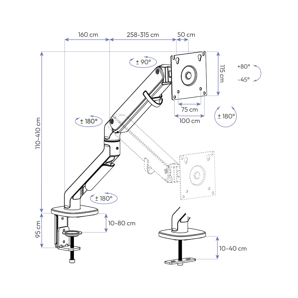 Suporte Monitor Articulado Elements Axion