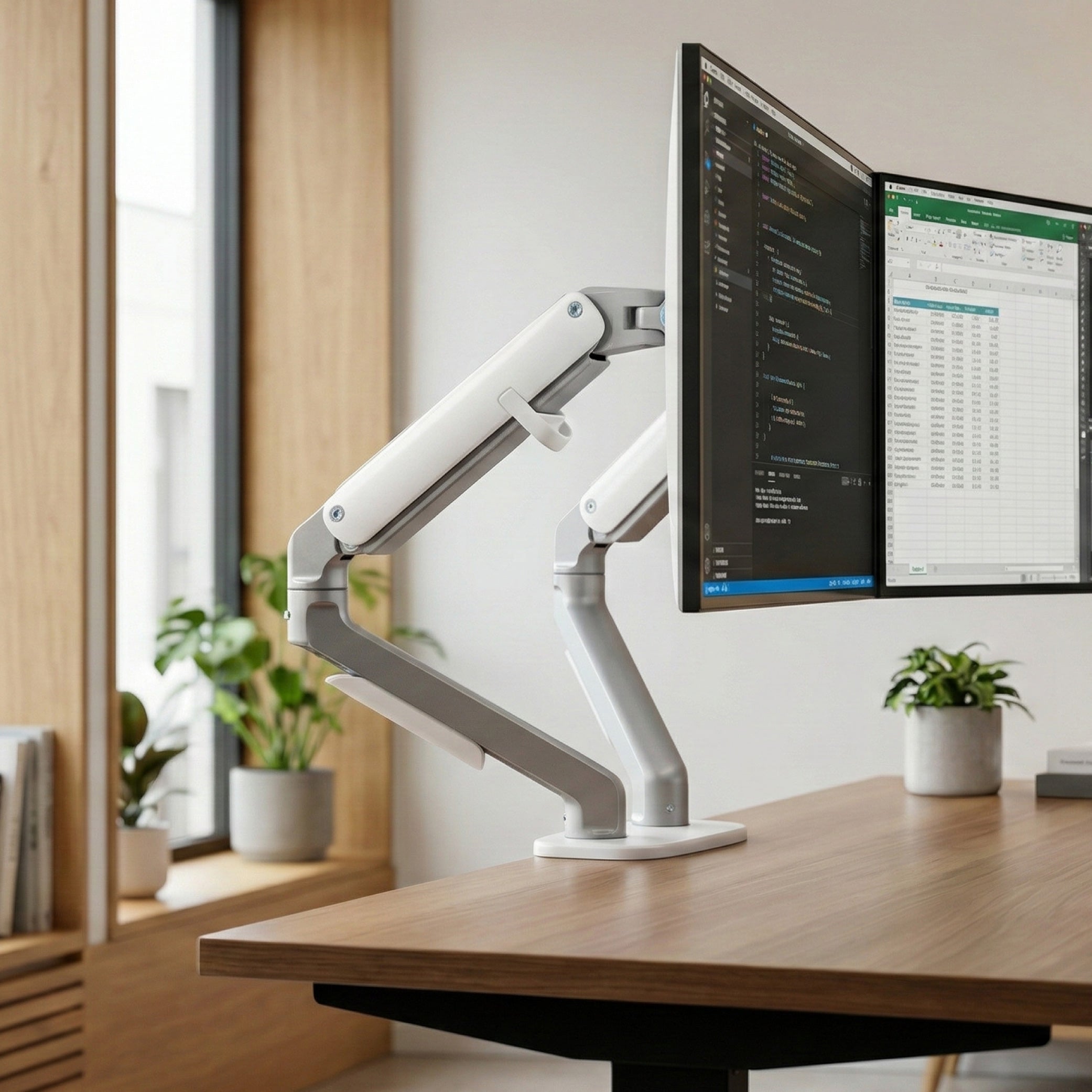 Suporte Monitor Articulado Elements Axion Duplo