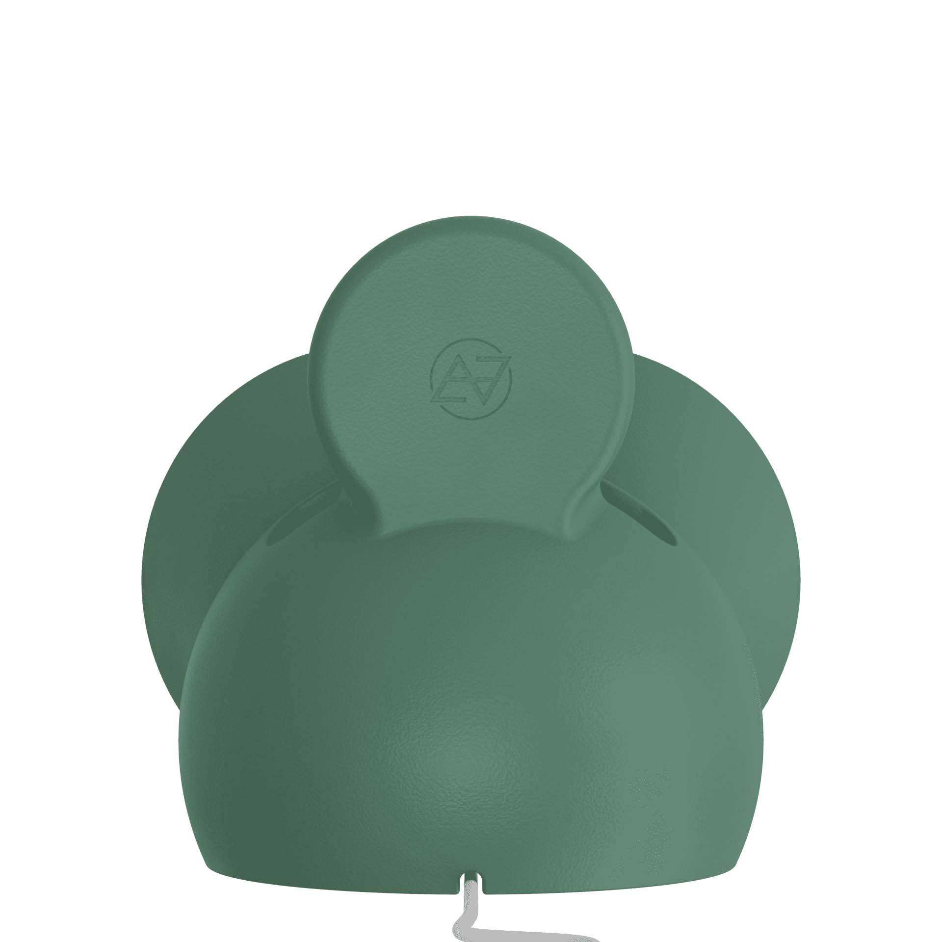 Amplificador acústico portátil, projetado para smartphones, com um design moderno e funcional. Feito de resina durável, ele utiliza uma estrutura em formato de corneta para amplificar o som do aparelho de forma natural, sem a necessidade de energia elétrica ou baterias. Seu design compacto e minimalista, na cor verde, combina estilo e praticidade, sendo ideal para uso em ambientes internos ou externos. Além de amplificar o som, também funciona como carregador por indução.