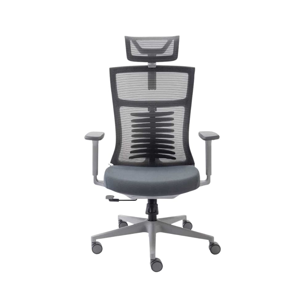 cadeira ergonômica de escritório, modelo vertta básica, cor cinza.