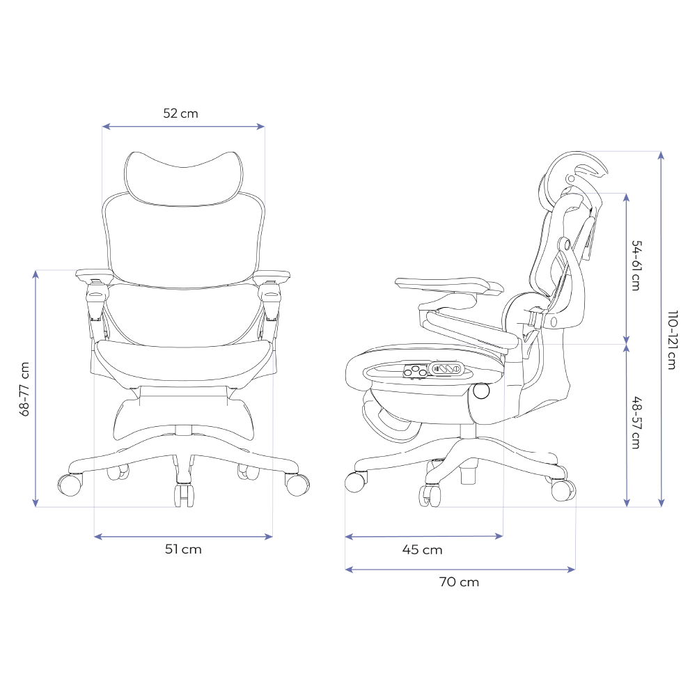 Cadeira Ergonômica de Ajuste Elétrico Elements EOS