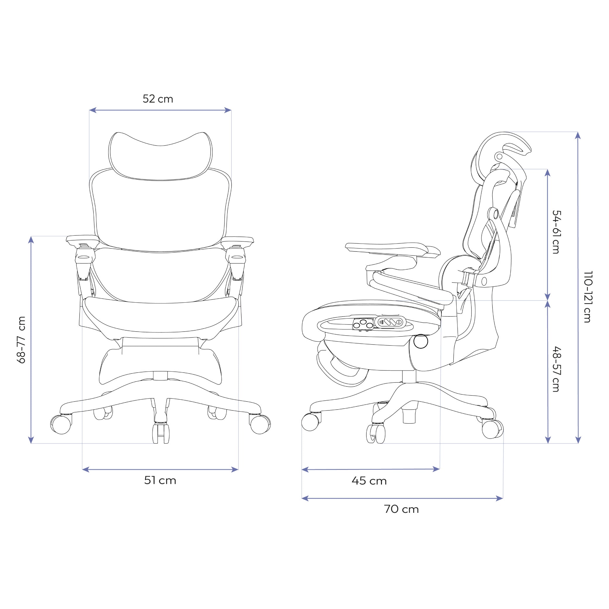 Cadeira Ergonômica de Ajuste Elétrico Elements EOS