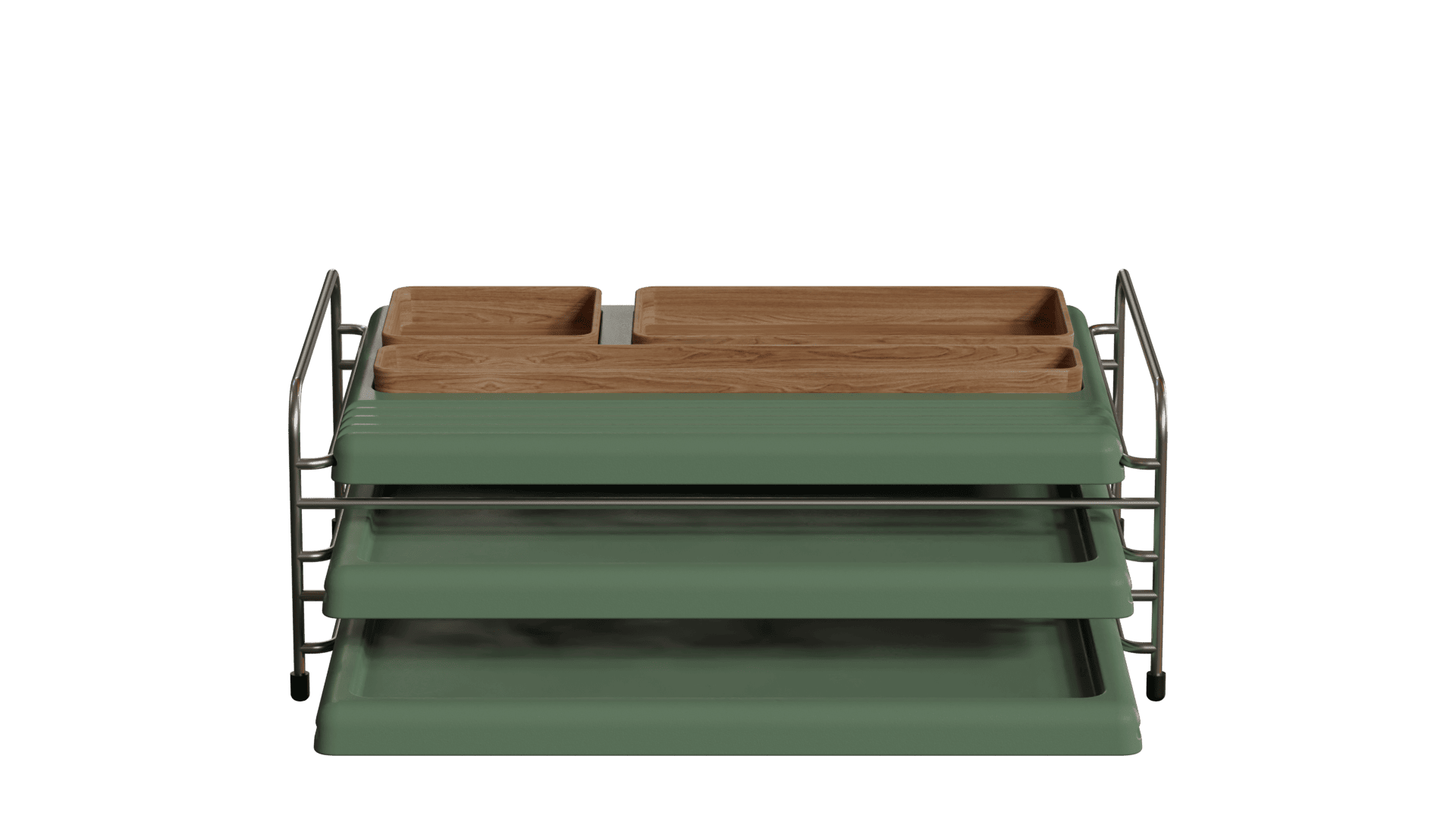 Conjunto Bandeja organizadora Baltea na cor Verde