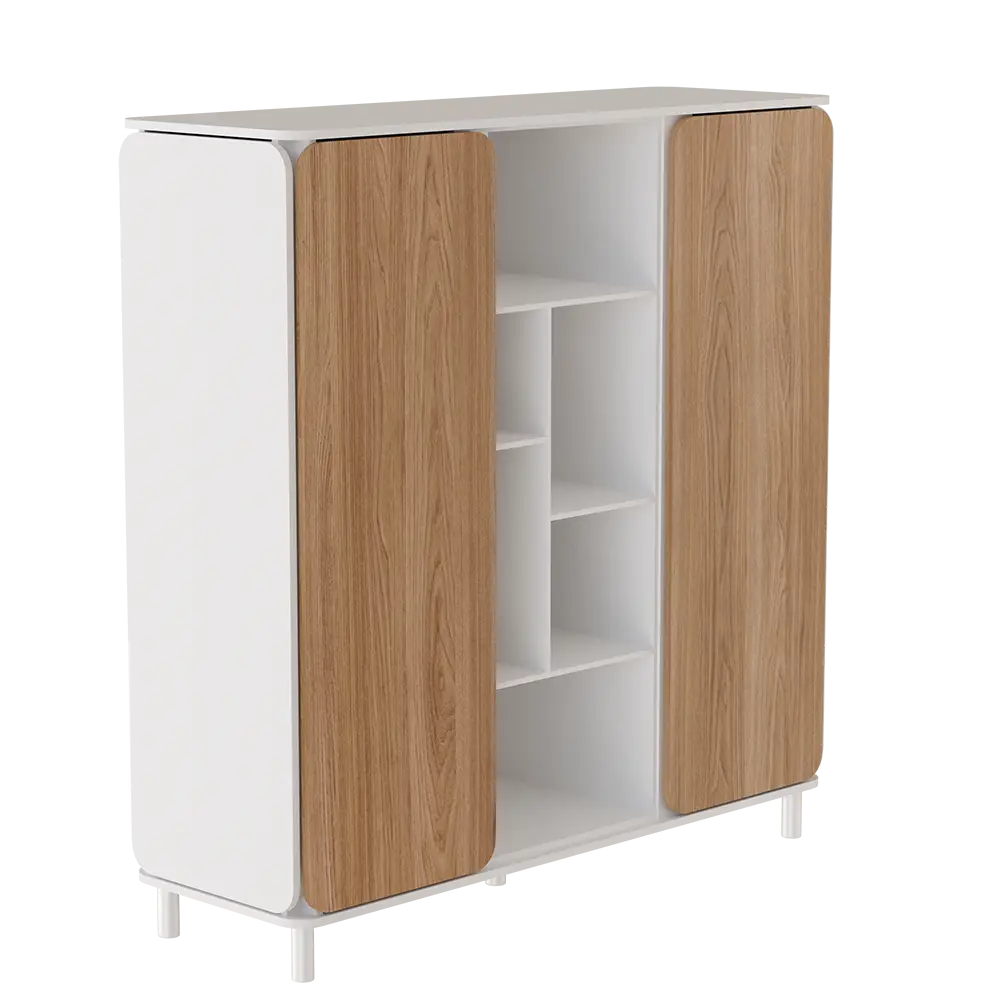 A imagem mostra o armário Appennini Large na cor branca com as portas fechadas.