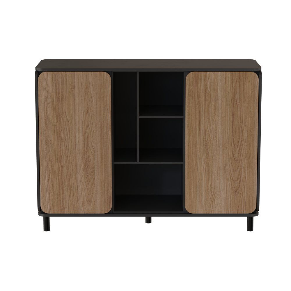 Aparador premium Appennini Mid na cor chumbo, com acabamento impecável e gavetas espaçosas para organizar itens de forma prática e elegante.