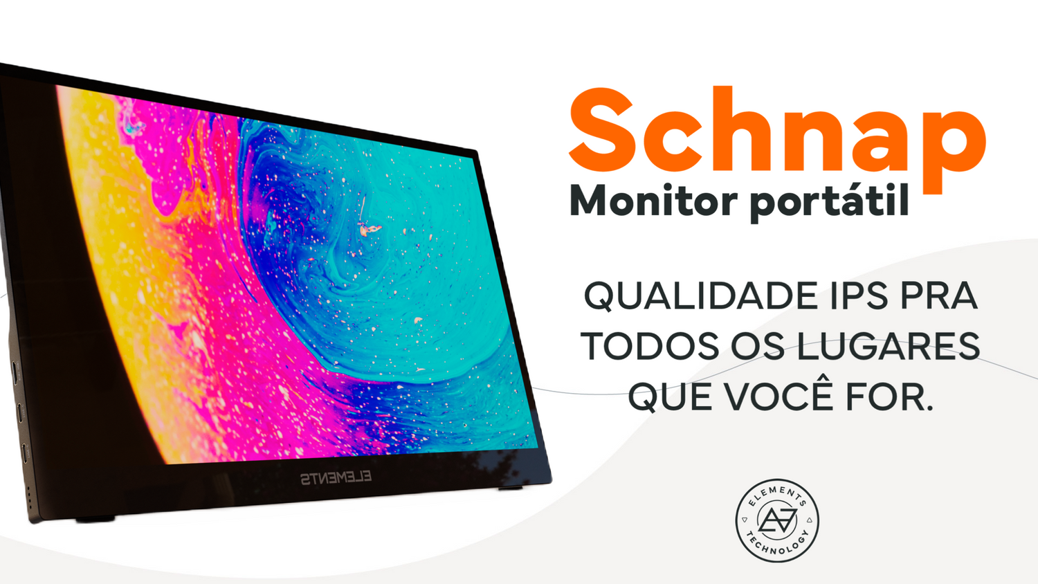 Elements apresenta o novo monitor portátil de 15 polegadas, ideal para nômades digitais