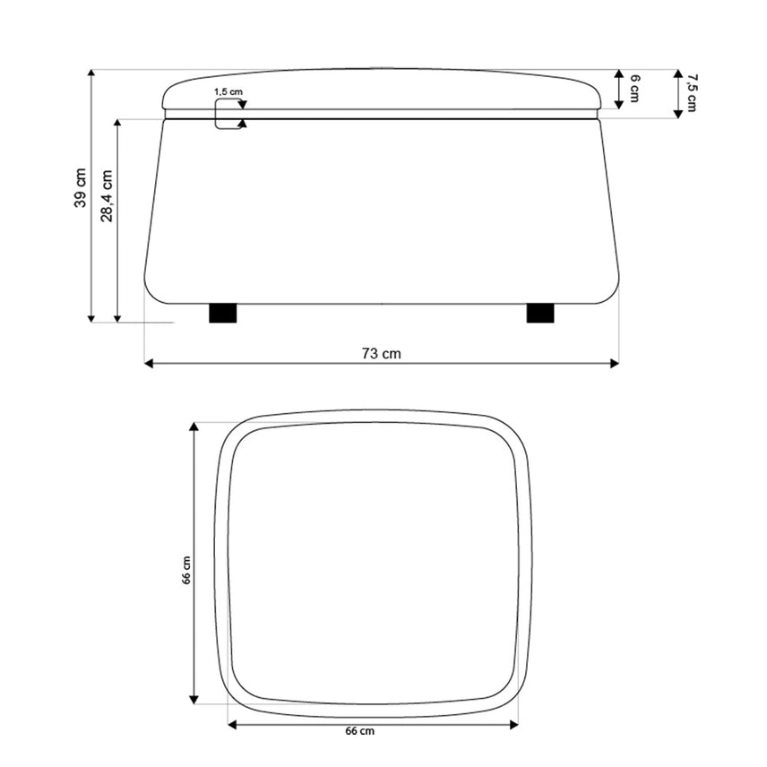 Mesa de centro Elements Berti 4 em 1 (Mesa + Apoio de pés + Puff + Baú)
