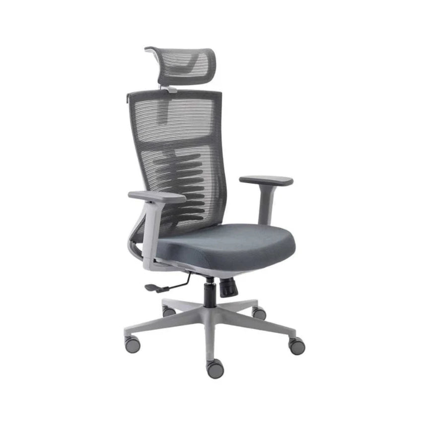 cadeira ergonômica de escritório, modelo vertta básica, cor cinza.
