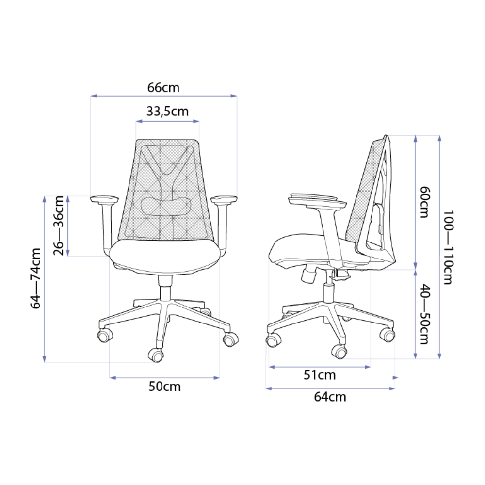 Cadeira Ergonômica Olympia Branca e Amarela - 71386 - Open Box