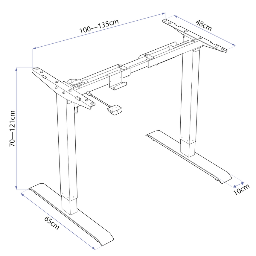Mesa com Regulagem de Altura Elétrica Elements Misch (Estrutura) - Elements
