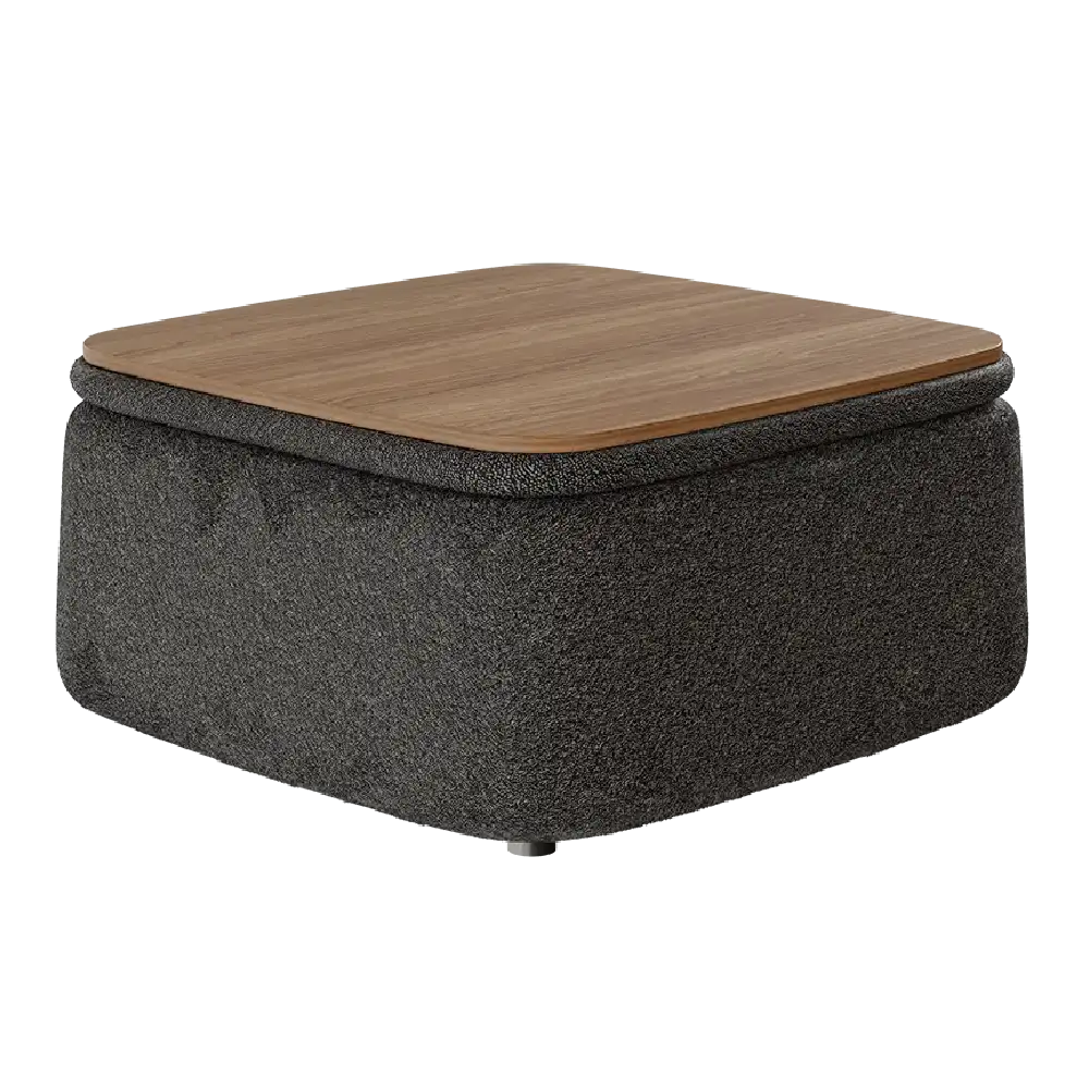 Mesa de centro Elements Berti 4 em 1 (Mesa + Apoio de pés + Puff + Baú)
