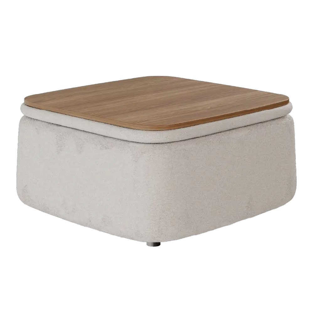 Mesa de centro Elements Berti 4 em 1 (Mesa + Apoio de pés + Puff + Baú)