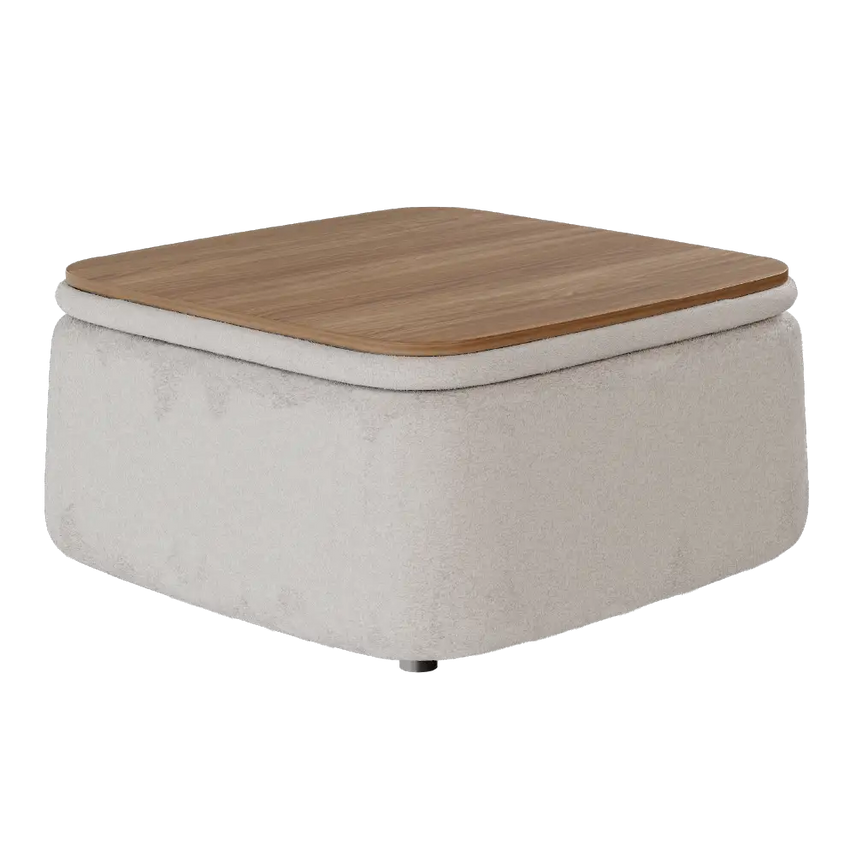 Mesa de centro Elements Berti 4 em 1 (Mesa + Apoio de pés + Puff + Baú)