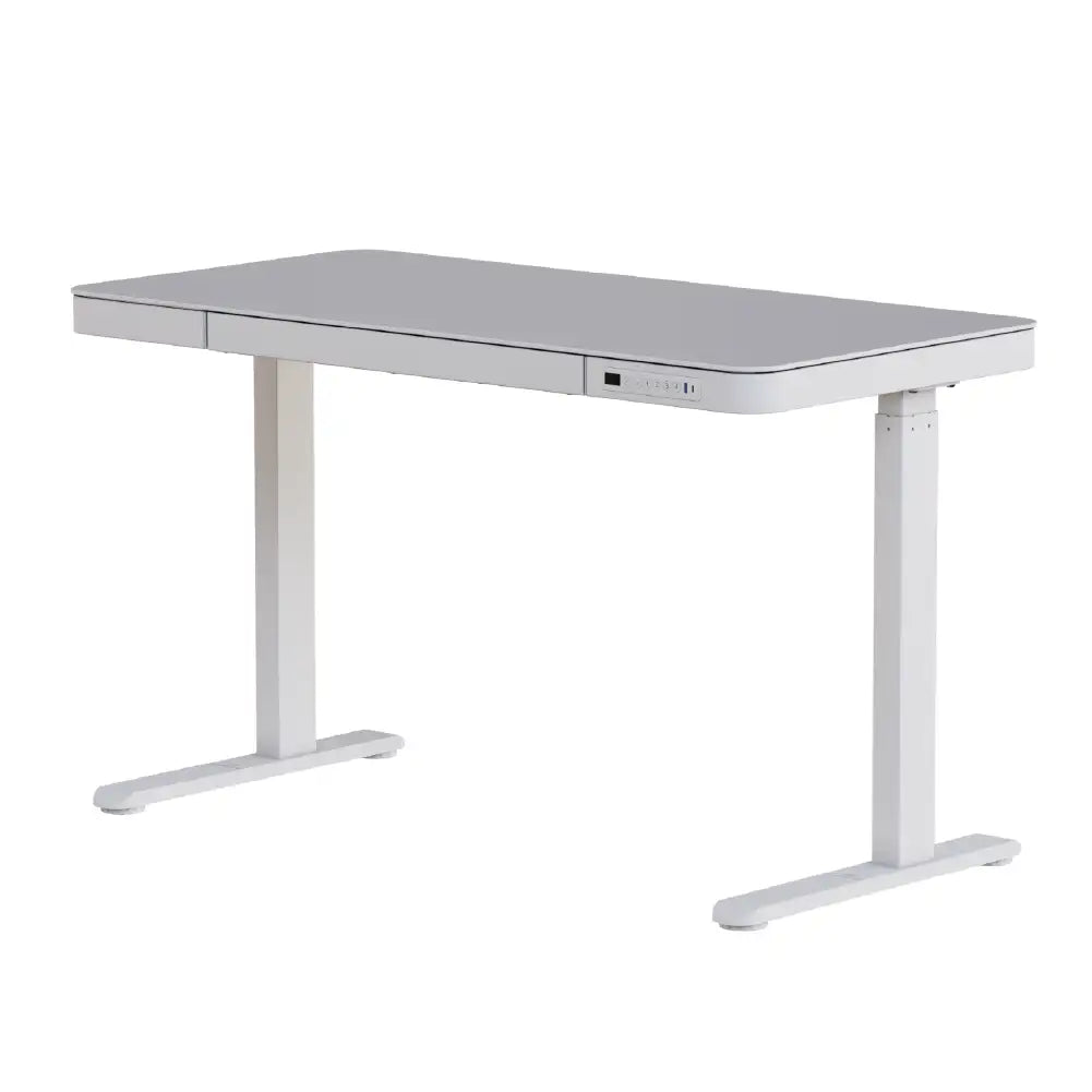 Combo Mesa elétrica Musa, Organizados de Cabos Sapine Cable e Suporte de Monitor articulado Armstrong Branco