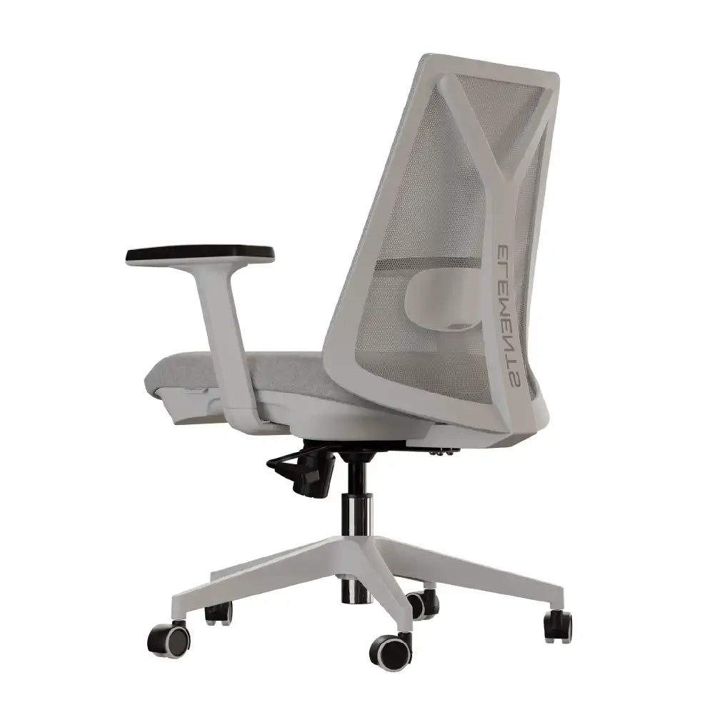 Combo Kit Mesa de altura elétrica Musa e Cadeira Ergonômica Olympia Branca e Cinza
