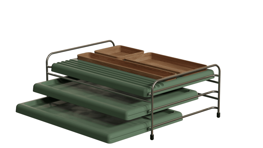 Conjunto Bandeja organizadora Baltea na cor Verde