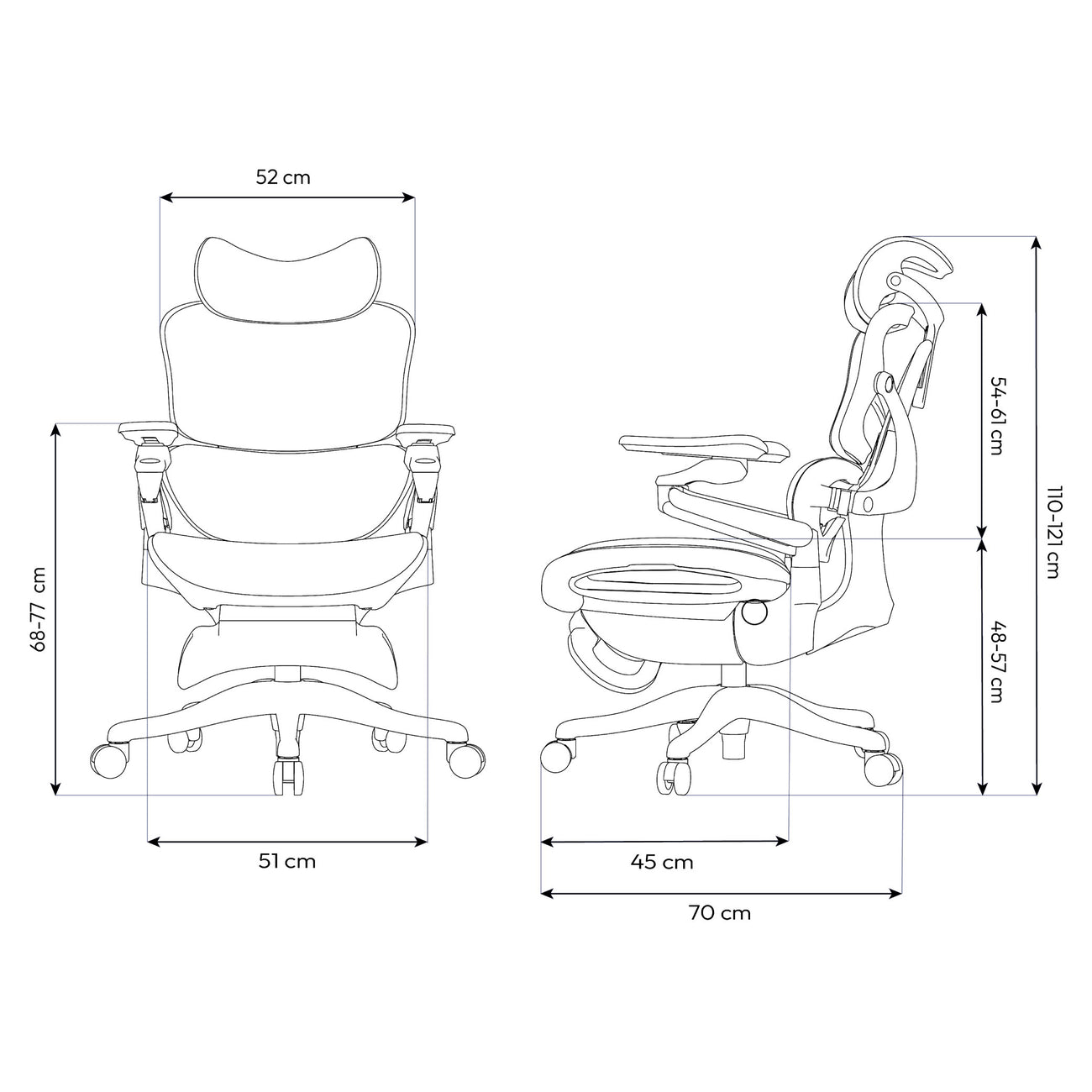 Cadeira Ergonômica de Ajuste Elétrico Elements EOS