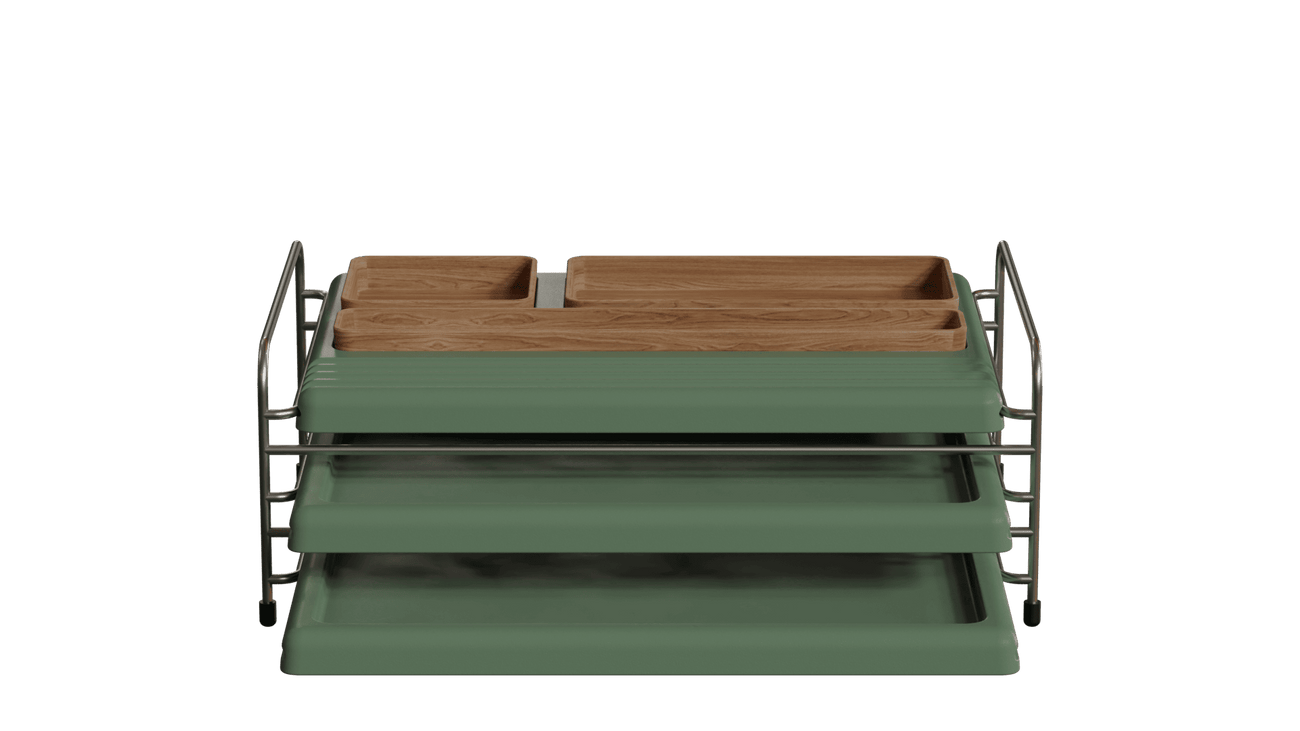 Conjunto Bandeja organizadora Baltea na cor Verde